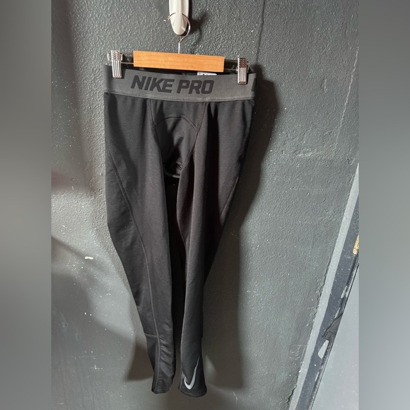 Men’s Nike Pro Black Compression Athletic Running Leggings - Picture 1 of 4